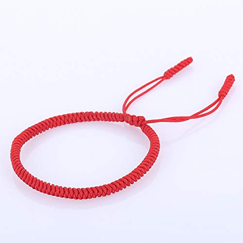 Handmade Weave Tibetan Buddhist Woven Knots Bracelets Mens Womens Lucky Red String Bracelets for Protection Jewelry (all colorful)