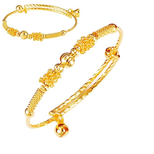 Adjustable 24K Gold Plated Children's Bracelets (2pcs)