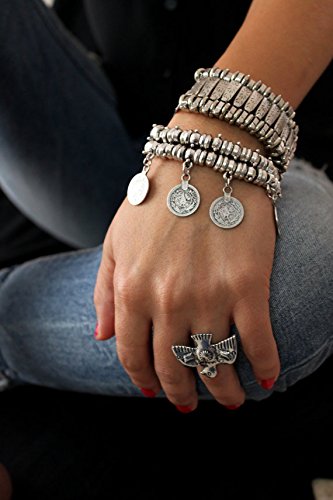 Boho Coin Bracelet Set | Tribal Hand Jewelry