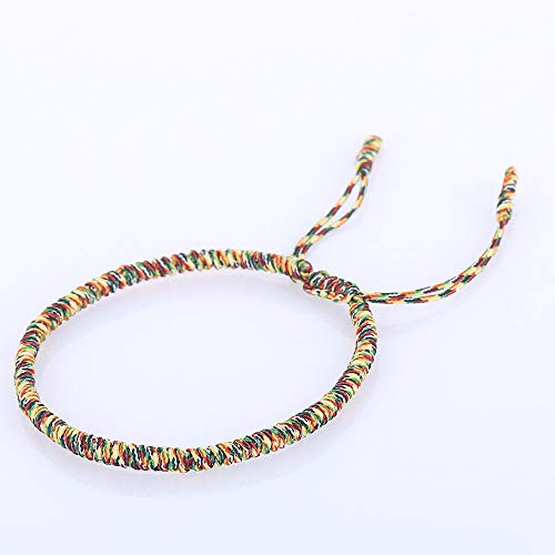 Handmade Weave Tibetan Buddhist Woven Knots Bracelets Mens Womens Lucky Red String Bracelets for Protection Jewelry (all colorful)