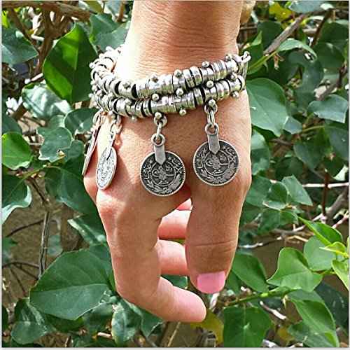 Boho Coin Bracelet Set | Tribal Hand Jewelry