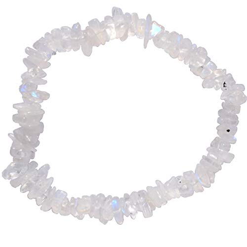 Rainbow Moonstone Natural Crystal Chip Bracelet