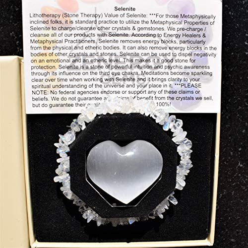 Rainbow Moonstone Natural Crystal Chip Bracelet