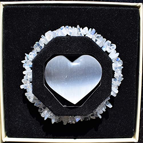 Rainbow Moonstone Natural Crystal Chip Bracelet