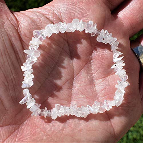 Rainbow Moonstone Natural Crystal Chip Bracelet