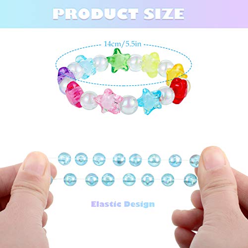 Colorful Beaded Bracelets for Girls - 20 Pieces