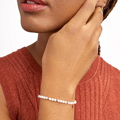 Moonstone & Gold Beaded Stretch Bracelet for Women