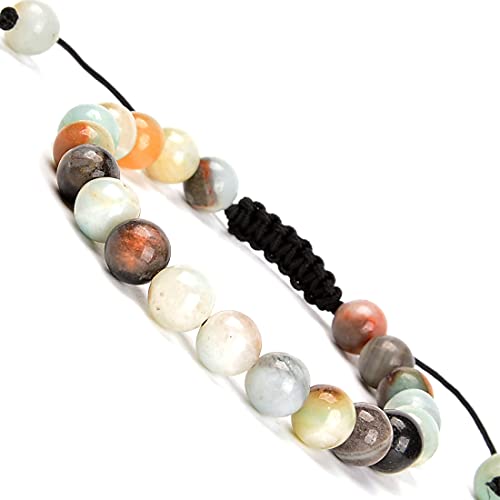 Colorful Amazonite Gemstone Macrame Bracelet for Healing