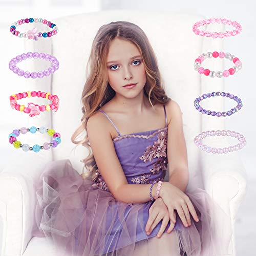 Colorful Beaded Bracelets for Girls - 20 Pieces