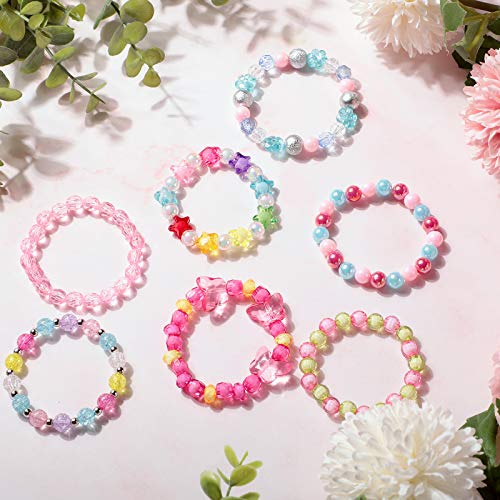 Colorful Beaded Bracelets for Girls - 20 Pieces