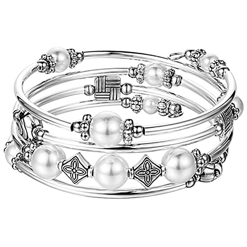 Bohemian Beaded Pearl Wrap Bracelet for Women