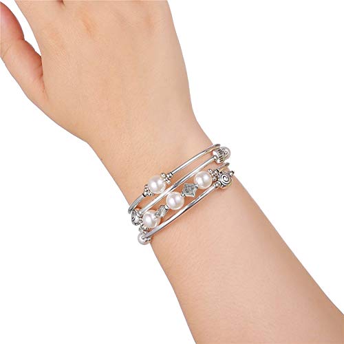 Bohemian Beaded Pearl Wrap Bracelet for Women