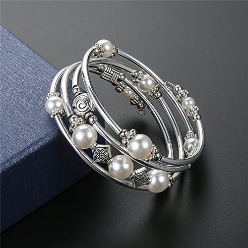 Bohemian Beaded Pearl Wrap Bracelet for Women