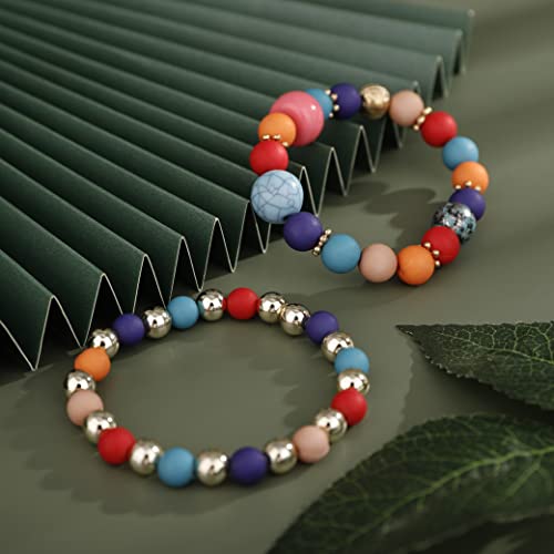 Colorful Vintage Beaded Stackable Boho Bracelets
