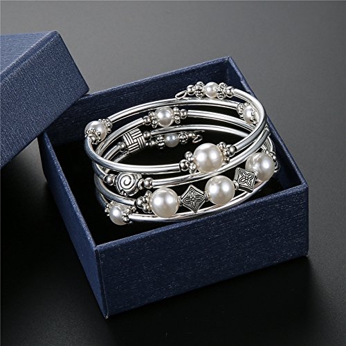 Bohemian Beaded Pearl Wrap Bracelet for Women