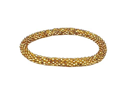 Moroccan Boho Crochet Glass Seed Bead Bracelet