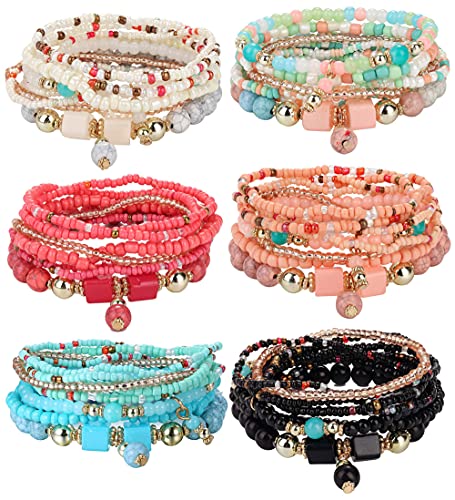 Bohemian Stackable Bead Bracelets Set for All