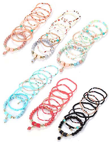 Bohemian Stackable Bead Bracelets Set for All