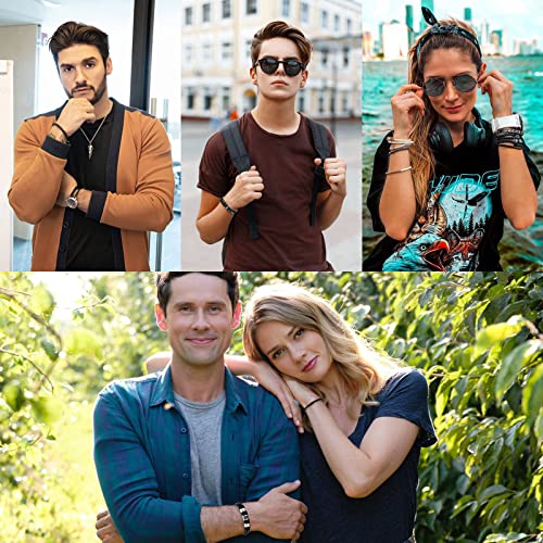 Handmade Black Leather & Steel Men's Bracelet