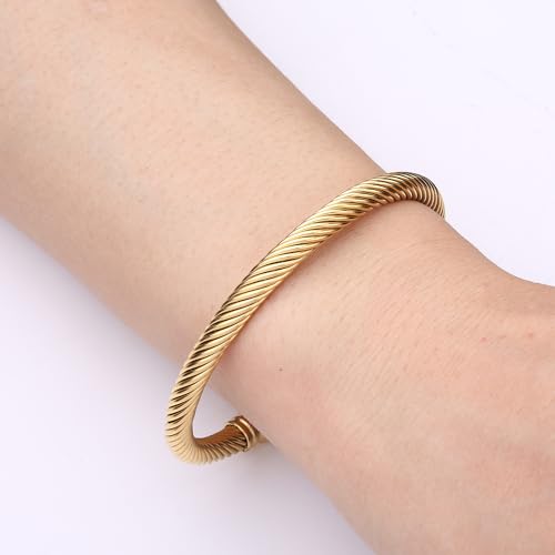 Stylish Twisted Cable Wire Bracelet for Women