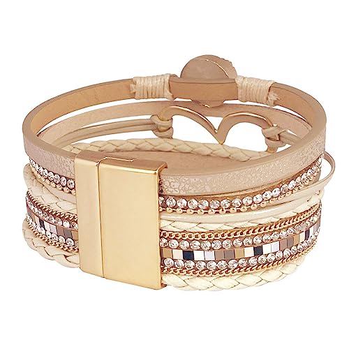 Bohemian Multi-Layer Love Heart Leather Bracelet