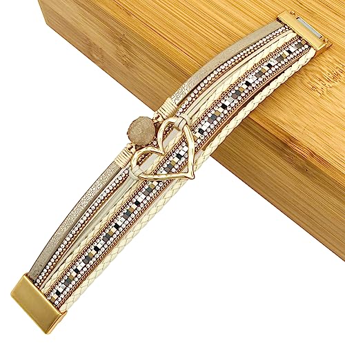 Bohemian Multi-Layer Love Heart Leather Bracelet