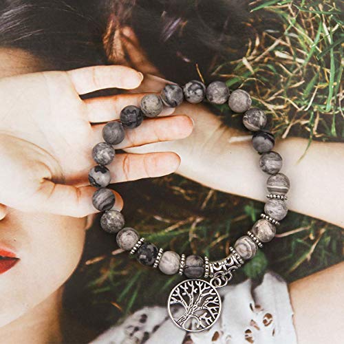 Turquoise Jasper & Agate Tree of Life Bracelet