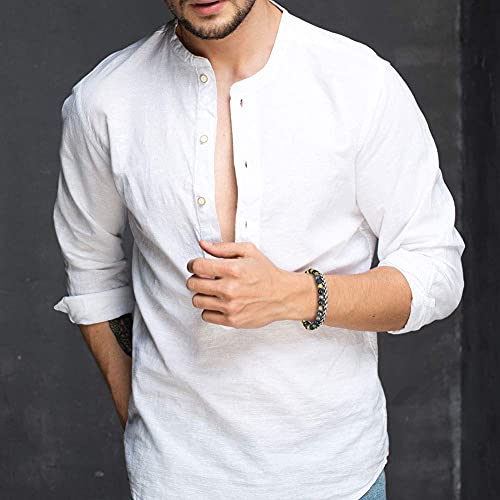 Men's Blue & Brown Leather Bead Bracelet