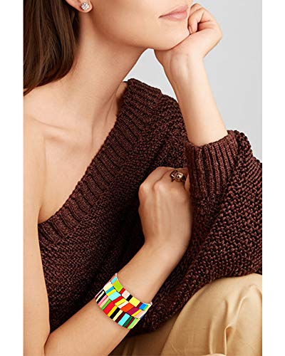 Rainbow Tile Enamel Bracelets for Unique Stacking