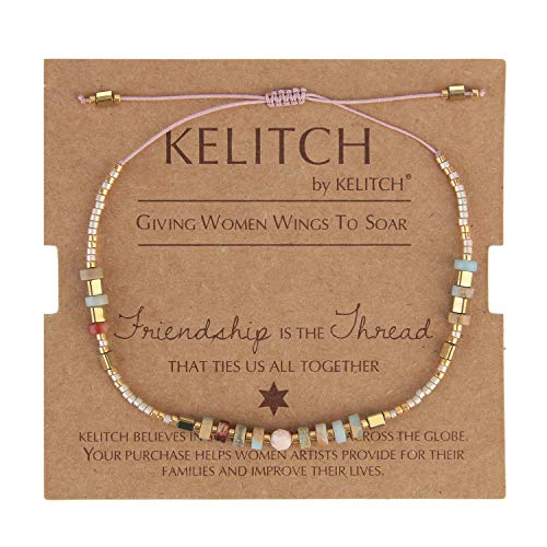 KELITCH Handmade Seed Beaded Friendship Bracelets