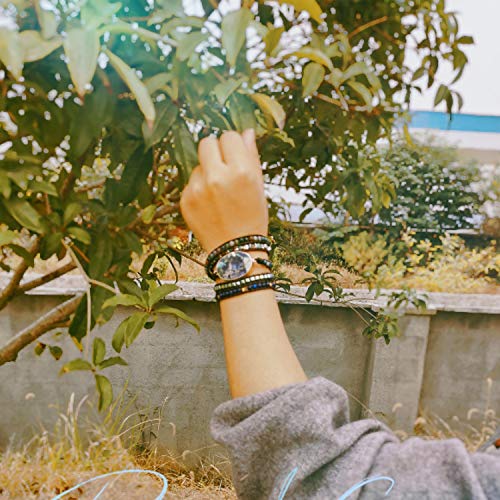 Boho Handmade Imperial Jasper Leather Wrap Bracelet