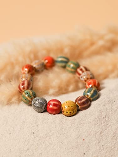 Colorful Ceramic Bead Boho Stretch Bracelet