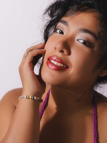 Colorful Bohemian Ceramic Bead Bracelet with Floral Charm