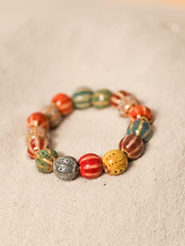 Colorful Ceramic Bead Boho Stretch Bracelet