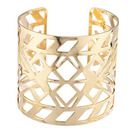 Gold Tone Aztec Geo Cutout Cuff Bracelet