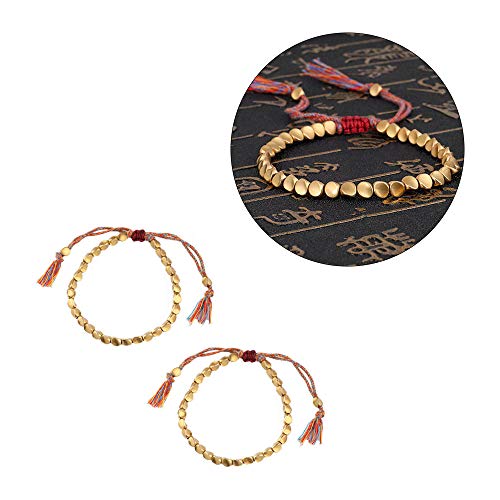 Tibetan Braided Cotton Copper Beads Bracelet Set