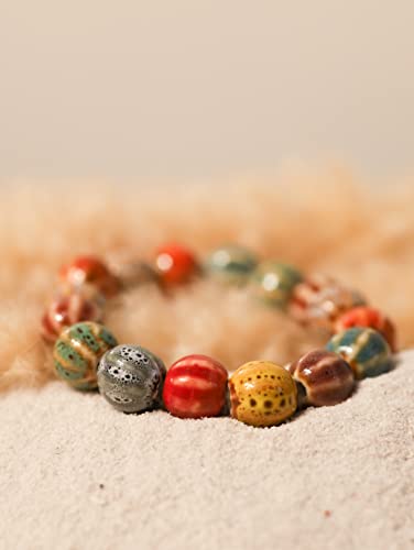 Colorful Ceramic Bead Boho Stretch Bracelet