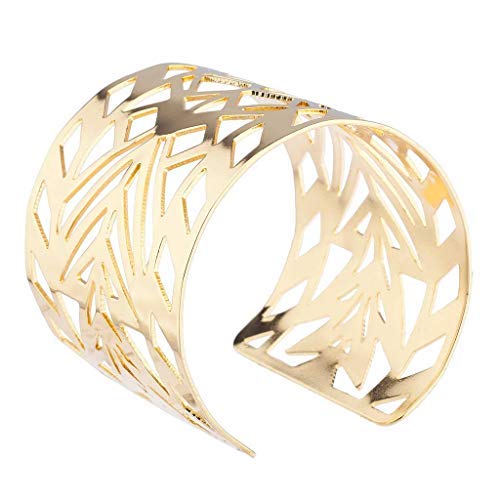 Gold Tone Aztec Geo Cutout Cuff Bracelet