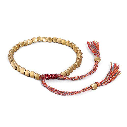 Tibetan Braided Cotton Copper Beads Bracelet Set