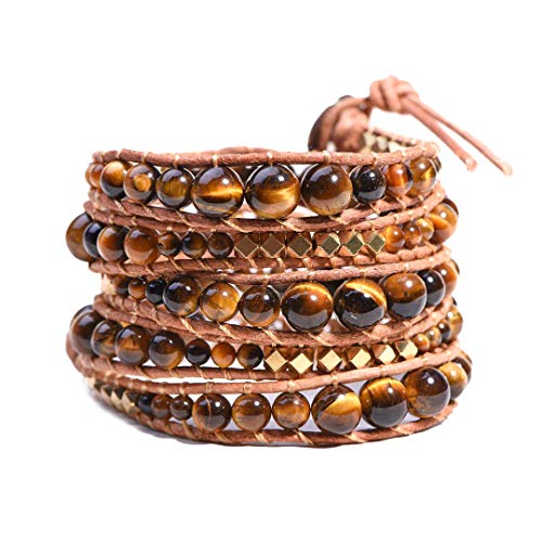 Handmade Tiger Eye Natural Stone Wrap Bracelet