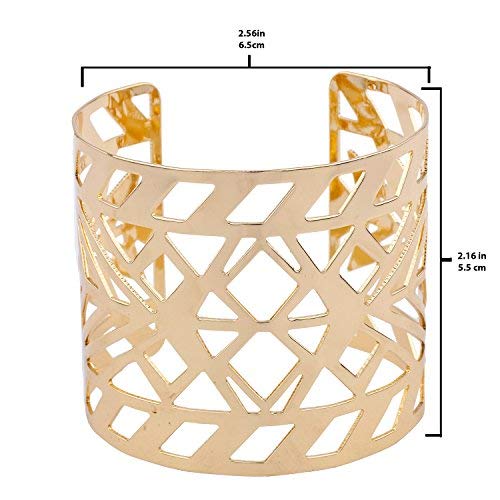 Gold Tone Aztec Geo Cutout Cuff Bracelet