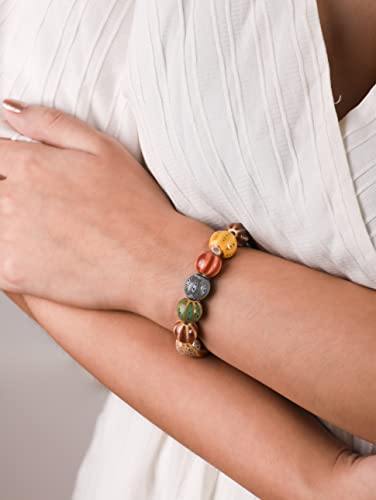 Colorful Ceramic Bead Boho Stretch Bracelet