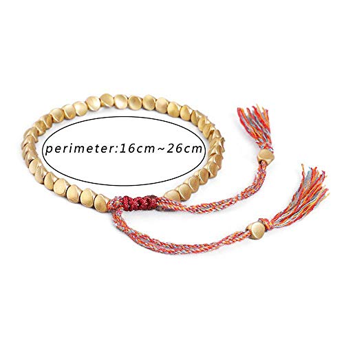 Tibetan Braided Cotton Copper Beads Bracelet Set