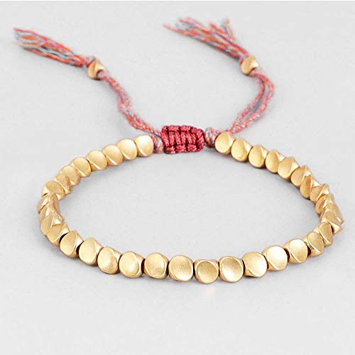 Tibetan Braided Cotton Copper Beads Bracelet Set