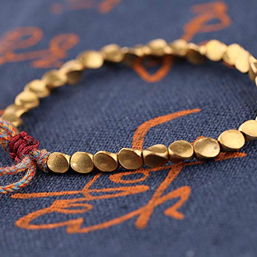 Tibetan Braided Cotton Copper Beads Bracelet Set