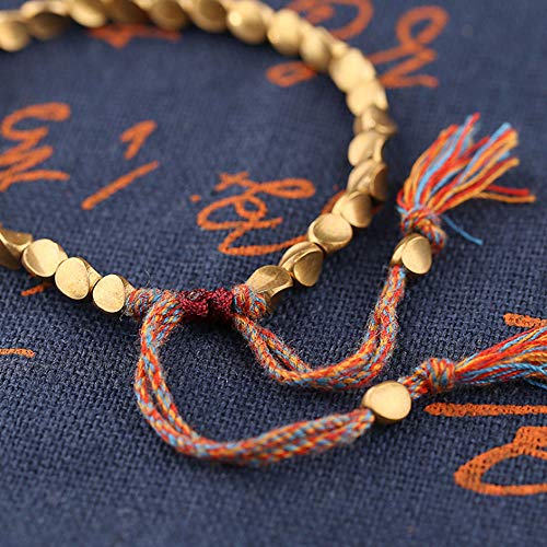 Tibetan Braided Cotton Copper Beads Bracelet Set