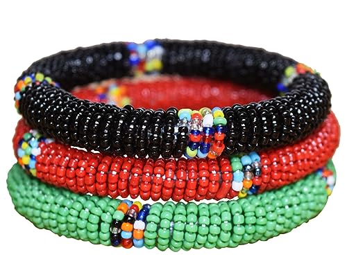 Set of 3 Handmade Maasai Beaded Bracelets