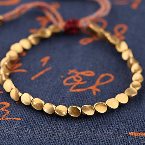 Tibetan Braided Cotton Copper Beads Bracelet Set