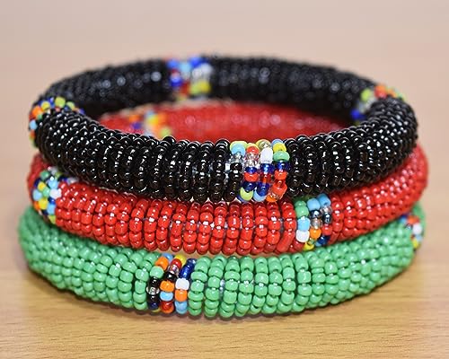Set of 3 Handmade Maasai Beaded Bracelets
