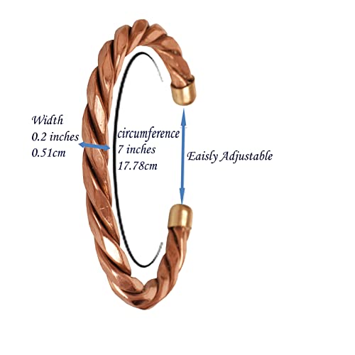 Hand Forged Tibetan-Style Copper Bracelet Set of 3